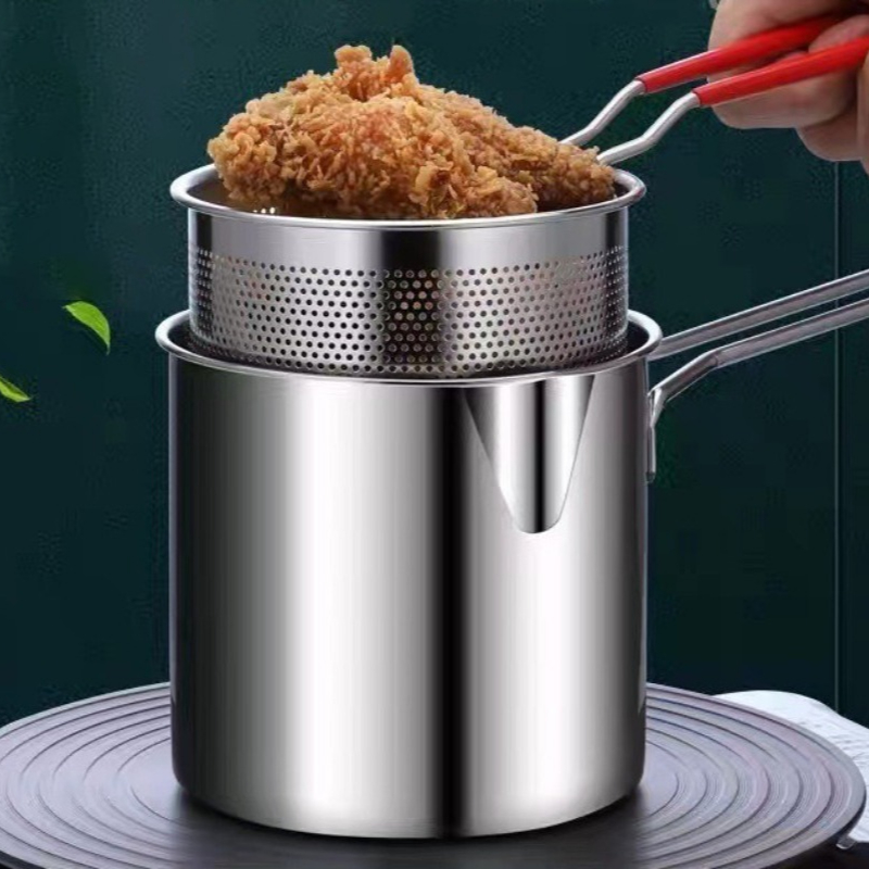 Kitchen Electronics Gadgets - Fritteuse aus Edelstahl 304, mit Bratkorb,