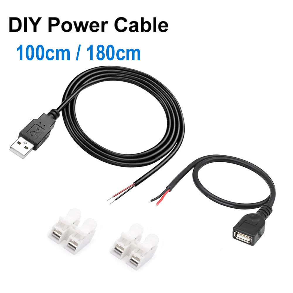 Electronics Repair Gadgets - DC 2-Pin USB-Stromkabel USB-Stecker-Buchse auf 2-Adriges