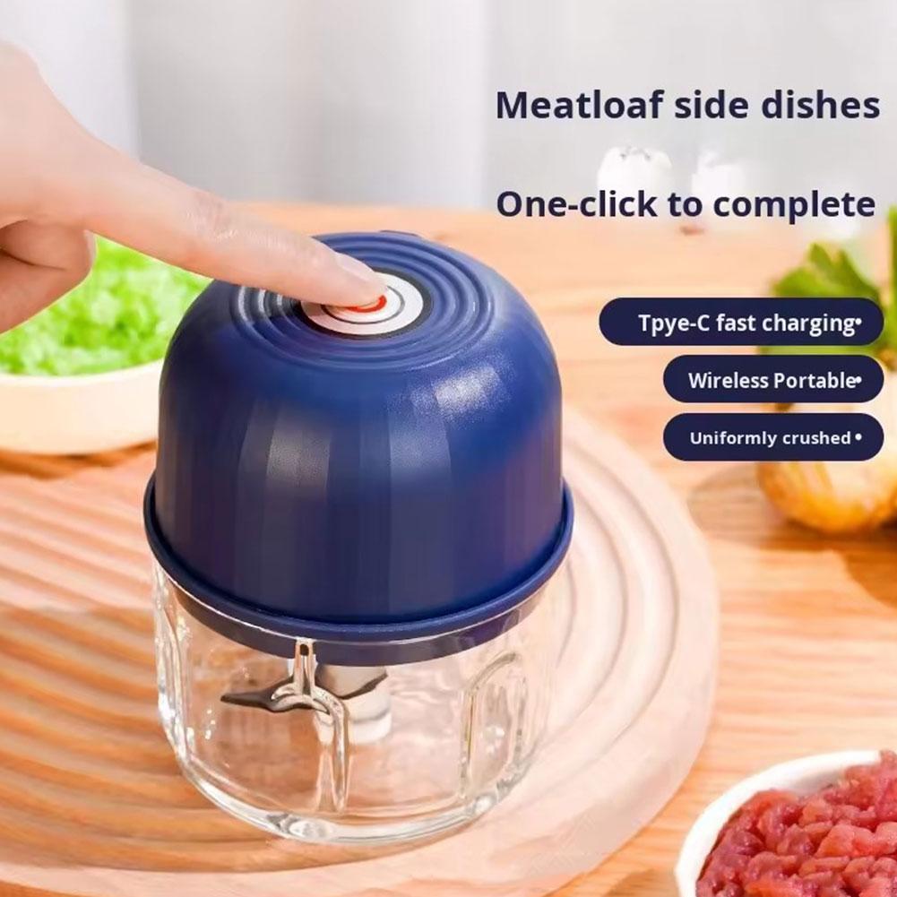 Kitchen Electronics Gadgets - Mini Elektrischer Knoblauchzerkleinerer, tragbar, USB-aufladbar, wasserdichter