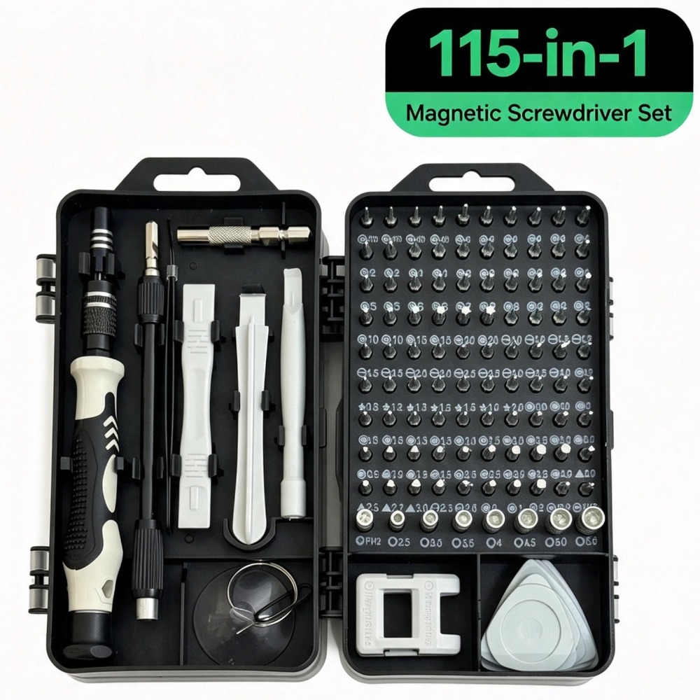 Electronics Repair Gadgets - 115-in-1 Präzisions-Schraubendreher-Set Professionelles Reparaturwerkzeug mit Verlängerungsstange